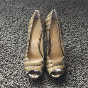 Nine West faux reptile heels